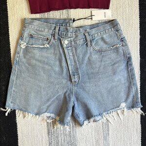 Agolde Criss Cross Denim Jean Short NWT NEW